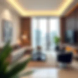 Modern apartment interior showcasing stylish furnishings