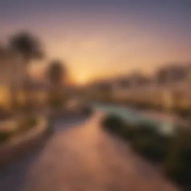 Scenic Sunset View of Al Khail Heights Scenic view of Al Khail Heights during sunset