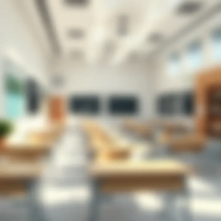 Bright classroom environment fostering learning