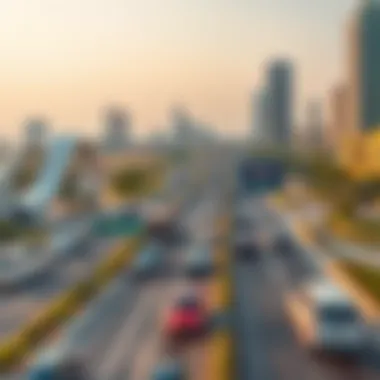 Traffic flow on Sheikh Zayed Road illustrating connectivity in Sharjah