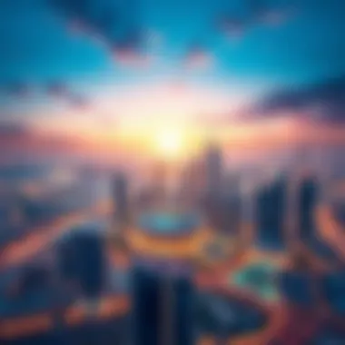 Aerial view of the vibrant Dubai skyline surrounding St. Regis Residences