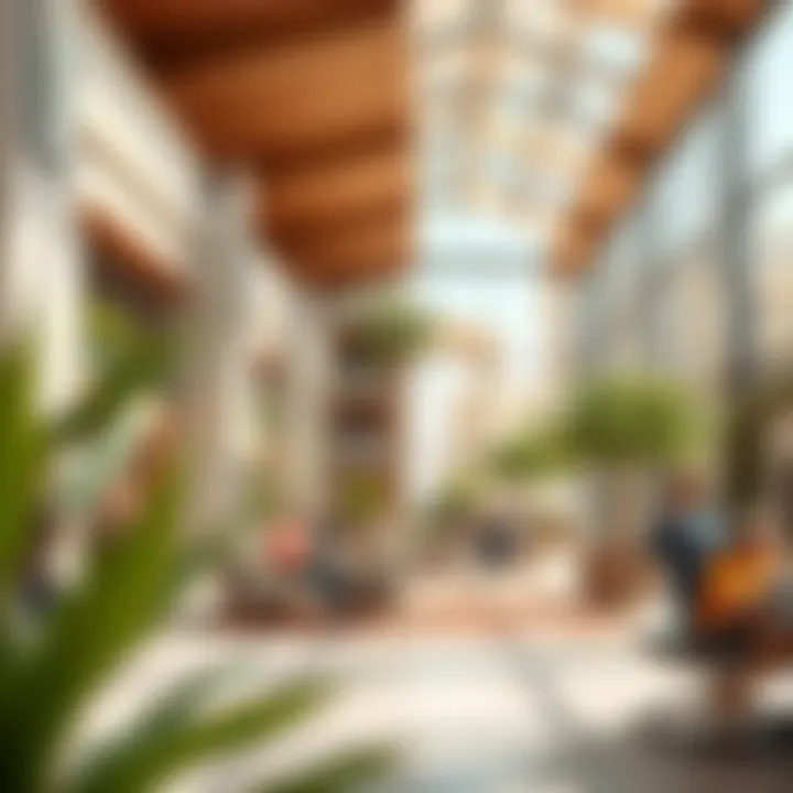 A vibrant community space within a newly developed property