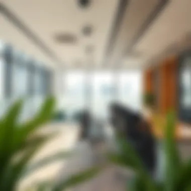 Modern office interiors of a real estate service provider