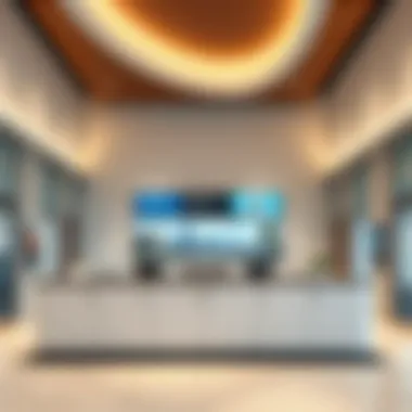 A modern vehicle registration counter inside Tasjeel Al Barsha