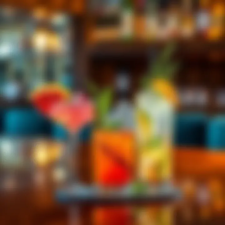 Unique cocktail presentation with artistic flair