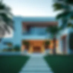 A stunning villa with modern architecture in Dubai