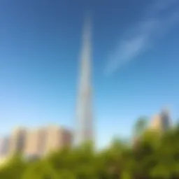 The Burj Khalifa towering over Dubai's skyline