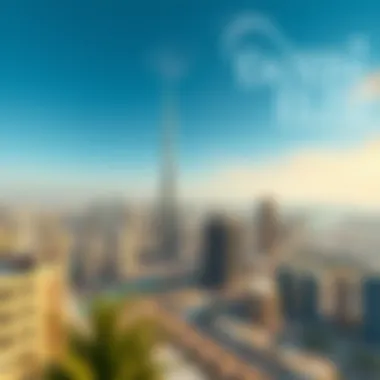 Breathtaking Dubai Skyline from Danube Elitz 2 Panoramic view from the rooftop of Danube Elitz 2 overlooking Dubai skyline