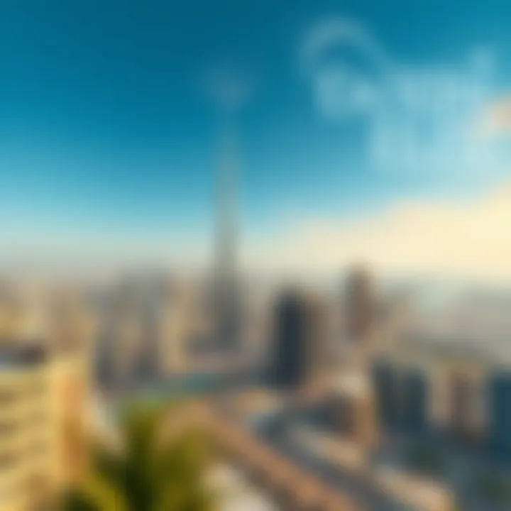 Breathtaking Dubai Skyline from Danube Elitz 2 Panoramic view from the rooftop of Danube Elitz 2 overlooking Dubai skyline