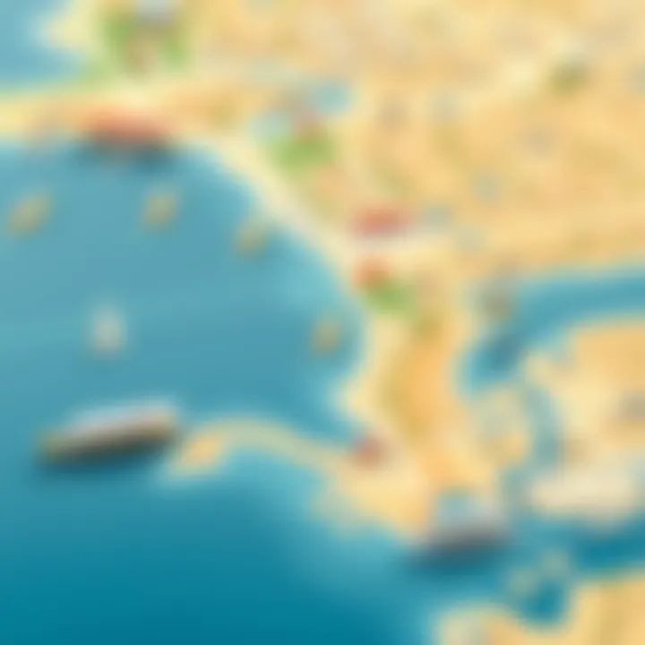 Detailed Map of Dubai's Ferry Routes Map of ferry routes in Dubai