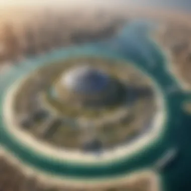 Aerial View of Dubai Island Project Aerial view of the Dubai Island Project showcasing its innovative design.