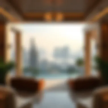 Stunning view of a Dubai mansion overlooking the skyline