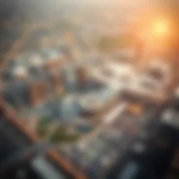 Aerial view of Expo City showcasing architectural innovations