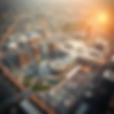 Aerial view of Expo City showcasing architectural innovations