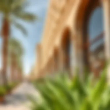 Unique architectural design along the pathway of Fern City Walk