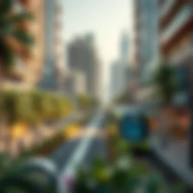 A vibrant urban scene showcasing the impact of the Green Line on real estate