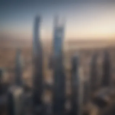Iris Tower: Architectural Marvel of Tecom A stunning view of Iris Tower against the Dubai skyline