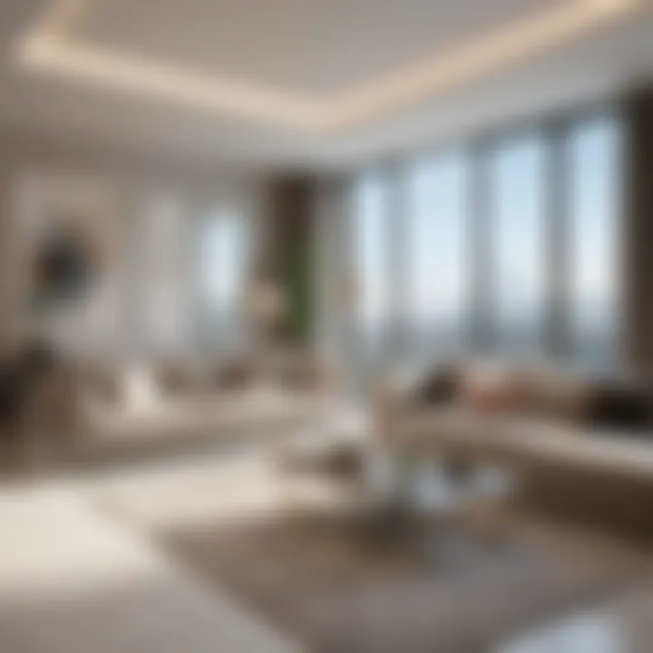 The modern interior design of a luxurious apartment in Iris Tower