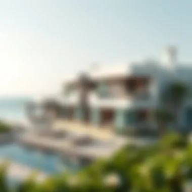 Luxurious beachfront villas and apartments overlooking the sea