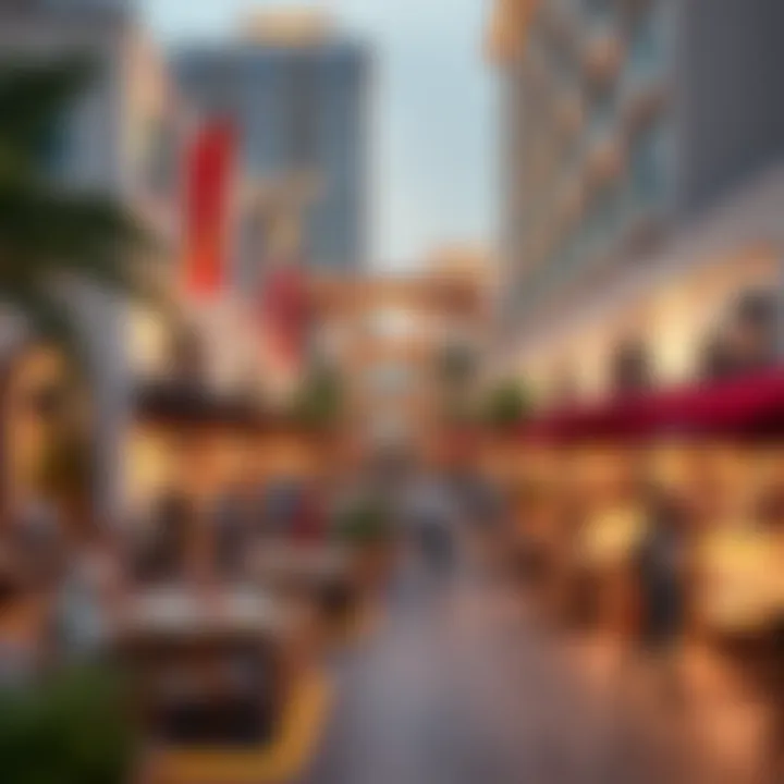 Vibrant promenade filled with dining and shopping options in JBR