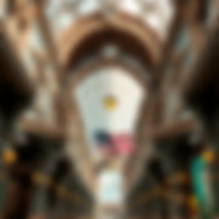 Intricately designed architectural details of the old market building.