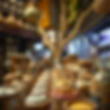 A display of traditional products available in the old market.