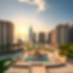 A panoramic view of The Pointe showcasing its stunning architecture and waterfront location