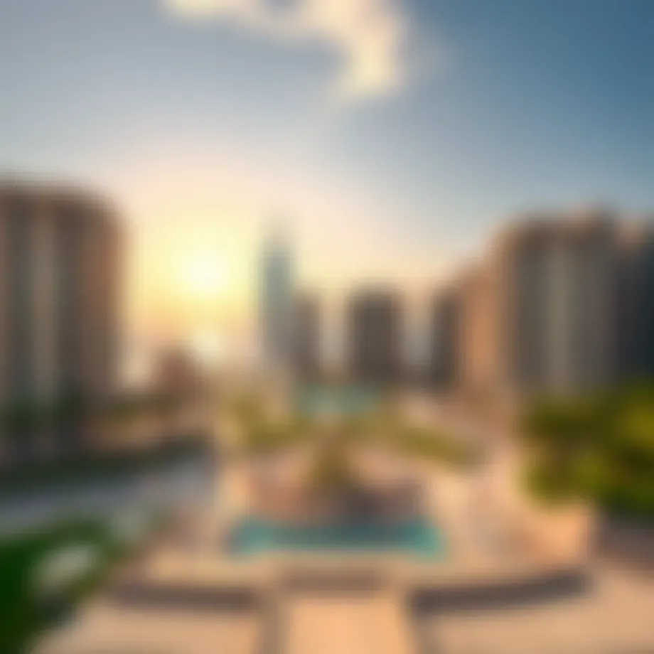 A panoramic view of The Pointe showcasing its stunning architecture and waterfront location