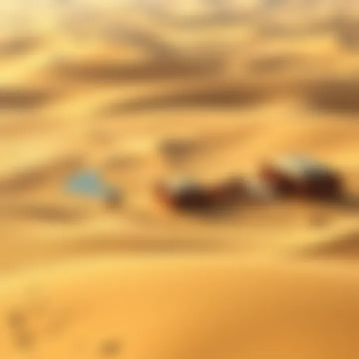 Geographical Context of Liwa Oasis Golden sands of the UAE desert surrounding Liwa Oasis highlighting its geographical context