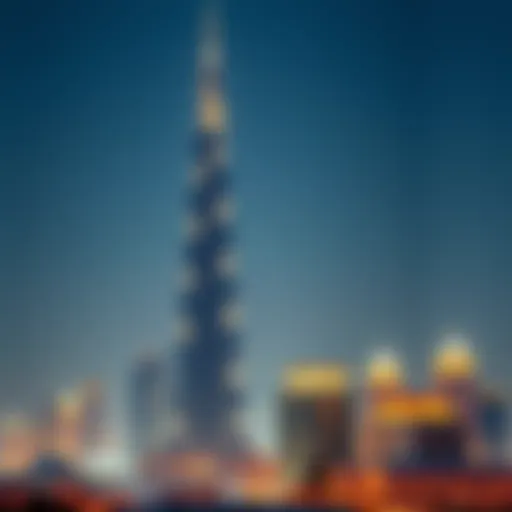 The stunning Burj Khalifa towering over the Dubai skyline