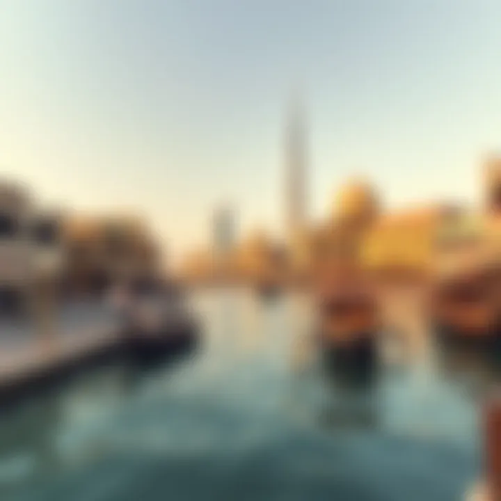 The majestic Dubai Creek reflecting the city's historical significance