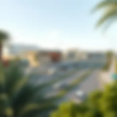 Transport links in Umm Sheif showcasing accessibility to major routes.