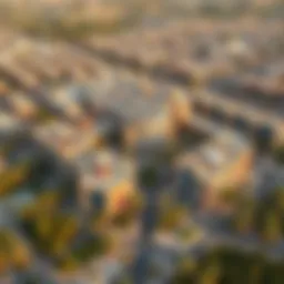 Aerial view of University City showcasing its architectural beauty