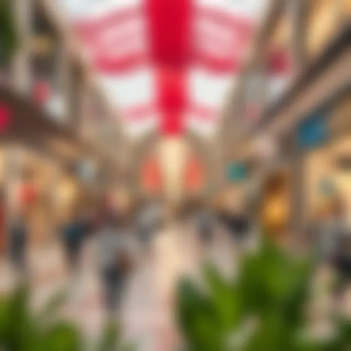 Vibrant retail scene surrounding Wafi Mall Metro Station