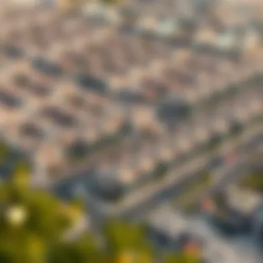 Aerial view of Warsan 4 showcasing residential developments