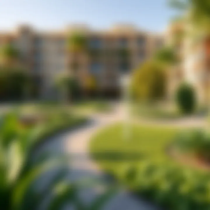 Community park in Warsan 4 filled with greenery