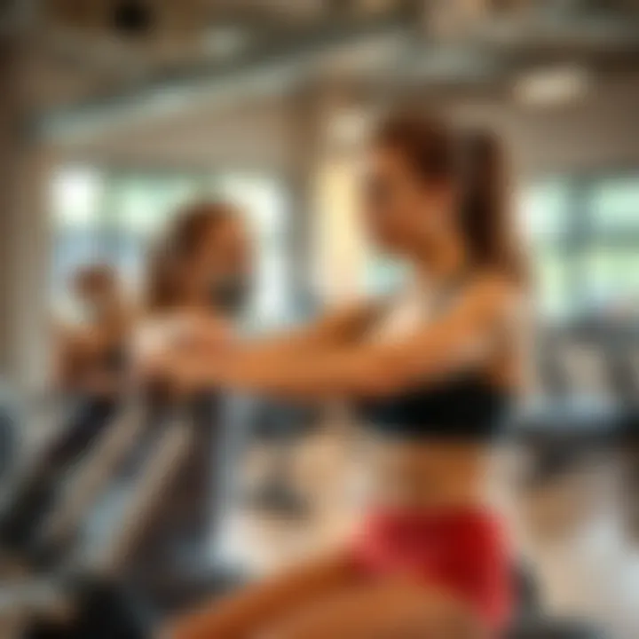 Tailored Personal Training Session Personal trainer assisting a client with tailored exercise program