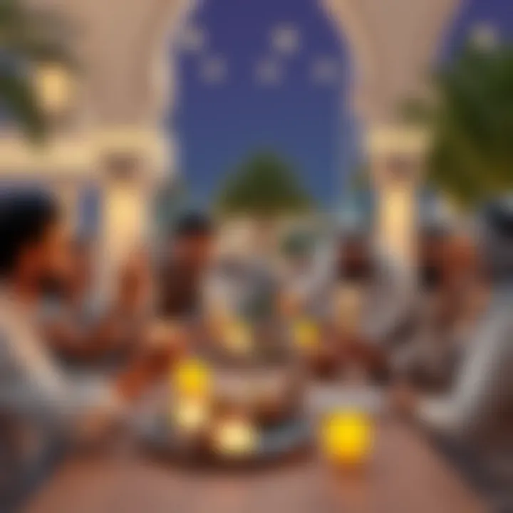 A group of friends enjoying Iftar together, showcasing community spirit