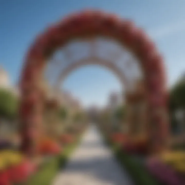 Close-up of a unique floral installation at Dubai Miracle Garden