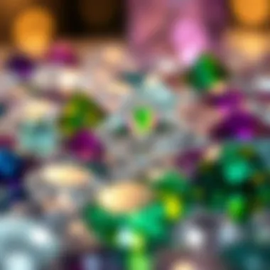 A stunning array of gemstones reflecting light