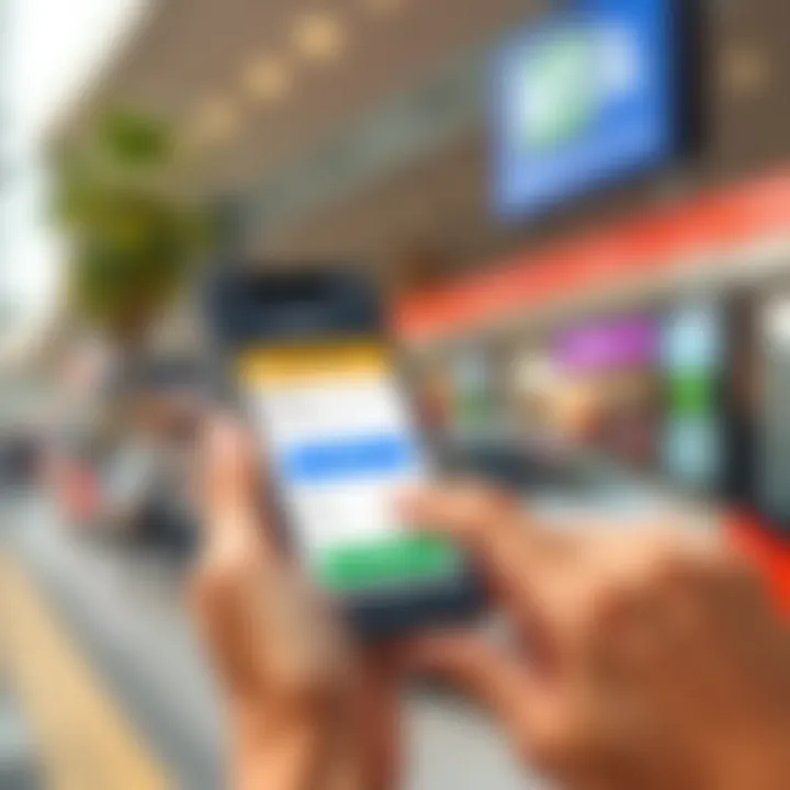 User checking Nol card balance on mobile app