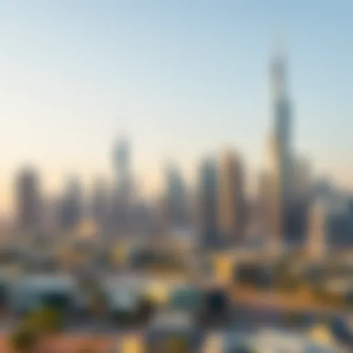 Dubai Skyline and Modern Developments Dubai skyline showcasing modern real estate developments