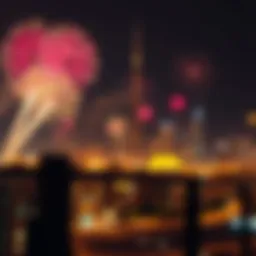 Spectacular fireworks display over the Dubai skyline during New Year celebrations