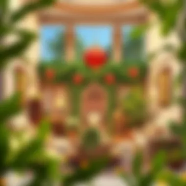 Traditional Emirati decorations adorning a family home during Eid festivities