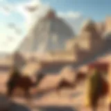 A majestic view of the ancient caravan routes that Ibn Battuta traversed during his explorations