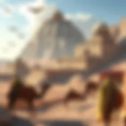 A majestic view of the ancient caravan routes that Ibn Battuta traversed during his explorations