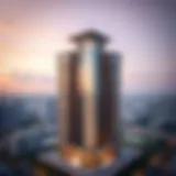 Aerial view of Icon Tower Tecom showcasing its unique architectural design