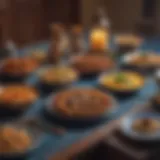 A beautifully arranged Iftar table featuring traditional dishes.