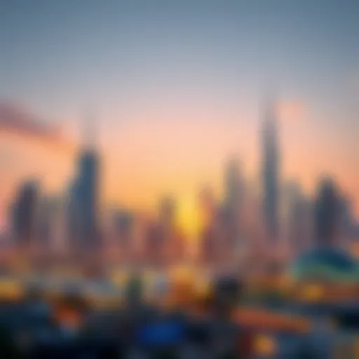 Iconic Dubai Skyline Skyline of Dubai showcasing iconic real estate developments