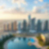 Stunning skyline view of Dubai's Festival City showcasing Intercontinental Residence